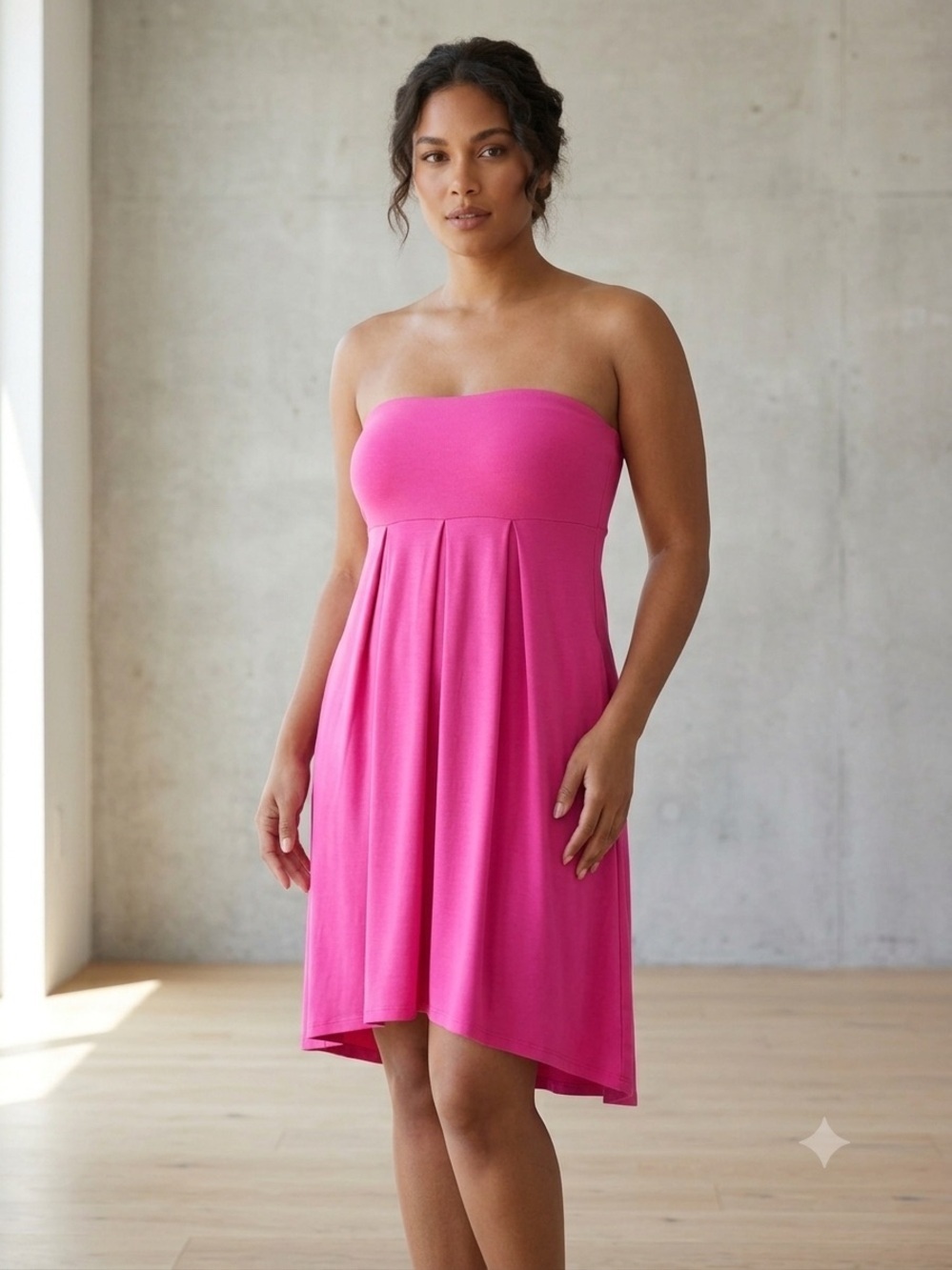 Susana Monaco x Revolve Strapless Empire Waist Hot Pink Barbie Mini Dress XS